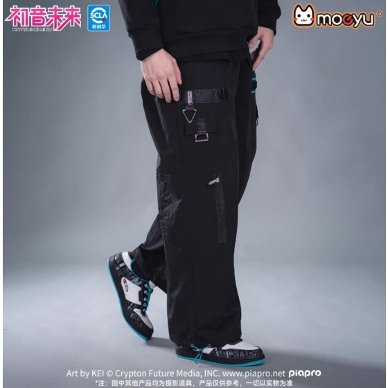 Moeyu Hatsune Miku Techwear Cargo Pants - Men's Straight-Leg Multi-Pocket Trousers